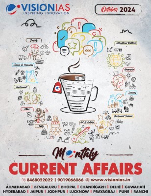 Vision IAS Current Affairs English Monthly October 2024 Photocopy B/W 136 Pages Magazines(English)