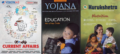 Vision IAS Current Affairs Sept 2025 Photocopy B/W Yojana Kurukshetra Oct 2025 Magazines(English)
