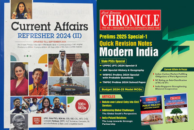 Current Affairs Refresher 2024 500 MCQ and Civil Services Chronicle October 2024 Magazines(English)