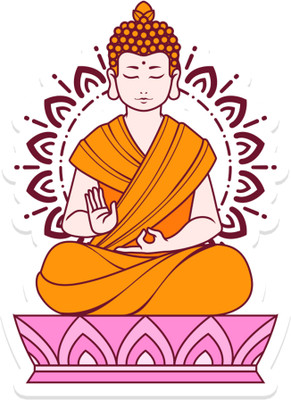 BookYourGift Serenity Seeker: Gautam Buddha Wooden Fridge Magnet Fridge Magnet Pack of 1(Yellow, White, Pink)