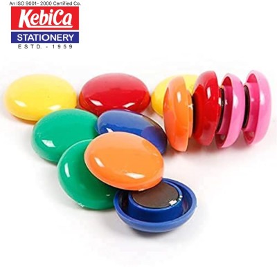 Kebica 20mm/2cm Magnetic Button Color Round Magnetic Multipurpose Office Magnet Kitchen Organiser Magnet, Magnetic Note Pads, Magnetic Paper Holder Pack of 15(Multicolor)