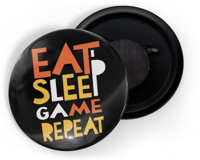 dhcrafts Black Game Eat Sleep Game Repeat (58mm) Fridge Magnet Pack of 1(Black)