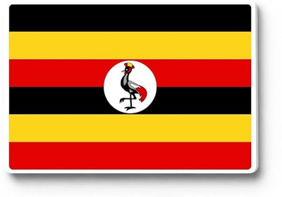 Gifteeng Uganda Flag Fridge Magnet - 3x2 Inches, 4mm Thick, Fridge Magnet Pack of 1(Multicolor)