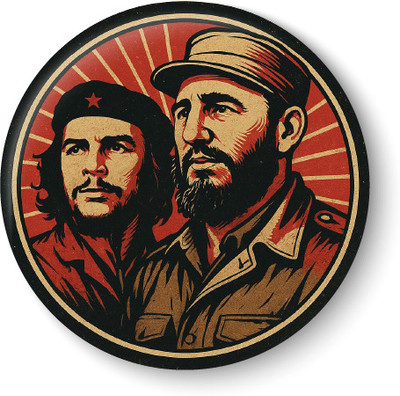 PEACOCKRIDE Che Guevara Fidel Castro I Marxist Revolution I Communist I Fridge Magnet Pack of 1(Multicolor)