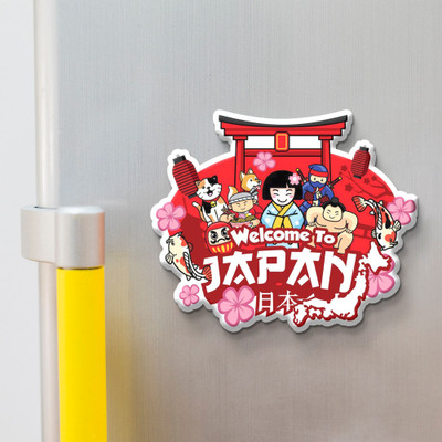 PRINTSY GALLERY Japan Country Theme Souvenir Wooden Fridge Magnet for Refrigerator Fridge Magnet Pack of 1(Multicolor)