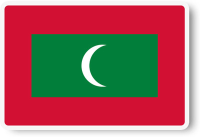 Gifteeng Maldives Flag Fridge Magnet - 3x2 Inches, 4mm Thick, Best Souvenir, Memorable Fridge Magnet Pack of 1(Multicolor)