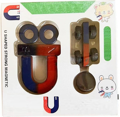 KRYTONE Magnetic Push cart U-Type Magnet Set Magnetic car Student Experiment(NO.5) Multipurpose Office Magnets Pack of 1