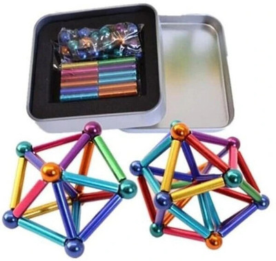 SUNBEET Magnetic Building Sticks with Balls, Activities Toys for Toddlers, (Multicolor) Multipurpose Office Magnets Pack of 1(Multicolor)
