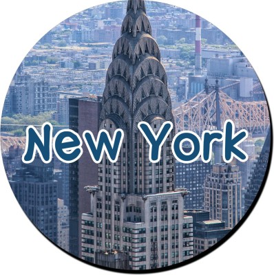 ShopTwiz New York Fridge Magnet Pack of 1(Multicolor)