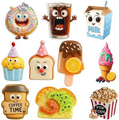MGENIUSSPORTS Fun Kitchen Fridge Magnet Set Fridge Magnet Pack of 10