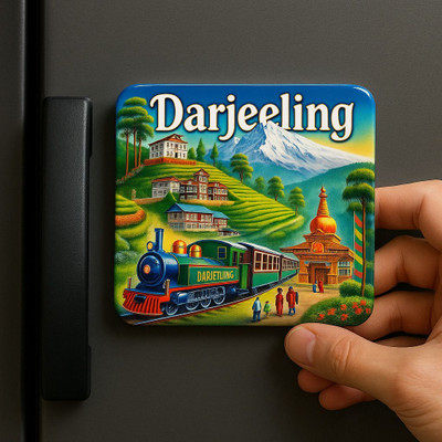 PRINTSY GALLERY Darjeeling City Theme Souvenir Wooden Refrigerator Stylish Fridge Magnet Fridge Magnet Pack of 1(Multicolor)