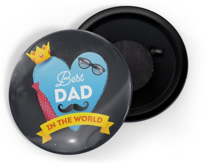 dhcrafts Blue Family Dad D4 Best Dad In The World (58mm) Fridge Magnet Pack of 1(Blue)