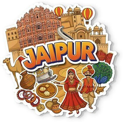 Gifteeng Jaipur 4mm Thick Stylish Magnet for Fridge Wardrobe & Metal Fridge Magnet Fridge Magnet Pack of 1(Multicolor)