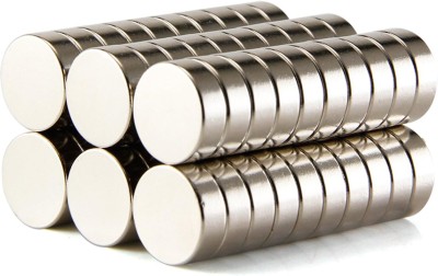 True-Ally 5 Pcs of 15x6 mm Neodymium Magnets - N52 Disc magnets - Rare Earth NdfeB Multipurpose Office Magnets, Fridge Magnet, Kitchen Organiser Magnet, Door Magnet Pack of 10(Silver)