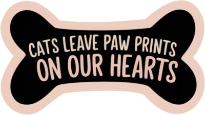 Thewallofdreams Cat leaves Pawprints on our hearts Fridge Magnet Pack of 1(Multicolor)