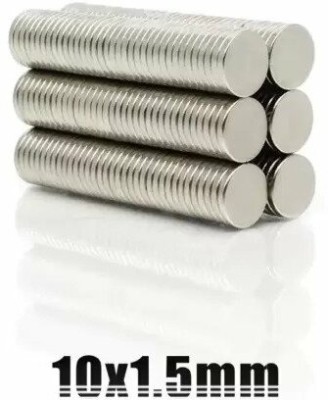 MAGNETIK 10x1.5 mm NdFeB Disc Magnet Fridge Magnet Pack of 50(Silver)