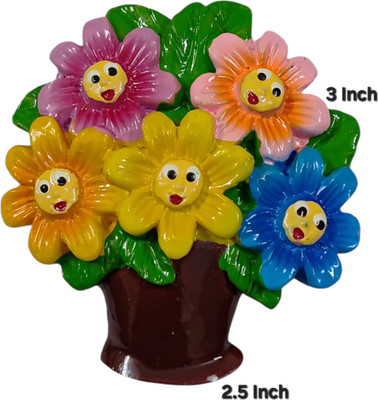 Samogrik Cute Flower Vase Fridge Magnet Pack of 1