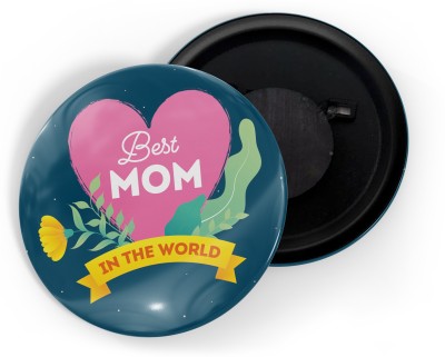 dhcrafts Blue Family Mom D2 Best Mom In The World (58mm) Fridge Magnet Pack of 1(Blue)