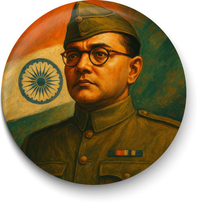 PEACOCKRIDE Netaji Subhas Chandra Bose I Freedom Fighter I INA I Fridge Magnet Pack of 1(Multicolor)