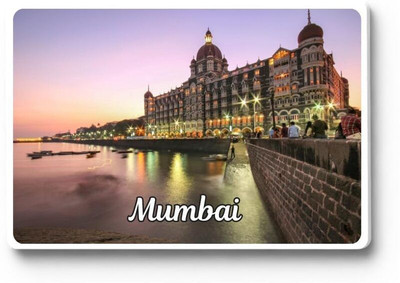 Gifteeng Mumbai Acrylic Fridge Magnet 3x2 Inches, 3mm Thick, Urban Souvenir Fridge Magnet Pack of 1(Multicolor)