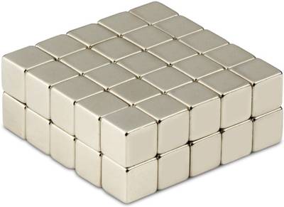 ART IFACT 4 Pieces of 10 mm Cube Neodymium Magnets - N52 Cube Magnets - Rare Earth NdfeB Multipurpose Office Magnets, Magnetic Paper Holder, Fridge Magnet Pack of 4  (Silver)