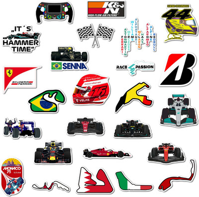 WallDesign Ultimate F1 Racing Magnet Set - High-Speed Designs for Fans, Set of 27 Fridge Magnet Pack of 25(Red)