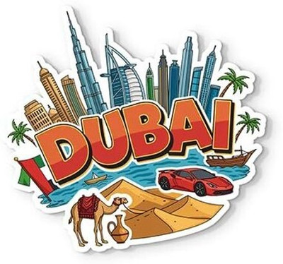 Gifteeng Dubai 4mm Thick, Stylish Magnet for Fridge, Wardrobe & Metal Surfaces Fridge Magnet Pack of 1(Multicolor)