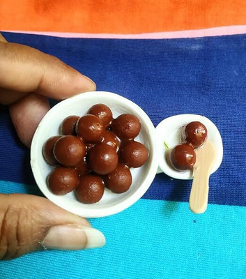 brikshi gulab jamun miniature food 3d fridge magnet Fridge Magnet Pack of 1(Multicolor)