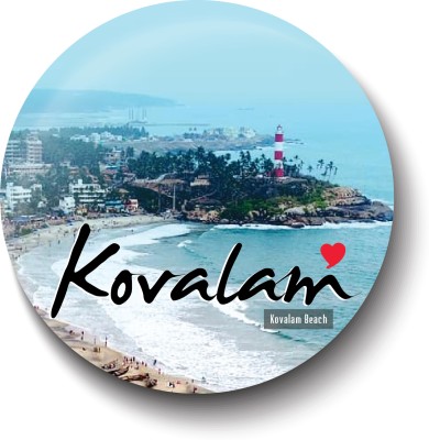 PEACOCKRIDE Love Kovalam I Kovalam Beach I Souvenir I Travel Memories I Fridge Magnet Fridge Magnet Pack of 1(Multicolor)