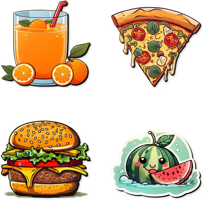Raptech Fridge Magnets Refrigerator Cute Designs for Home, Kitchen and Office Fridge Magnet Pack of 4(Multicolor)