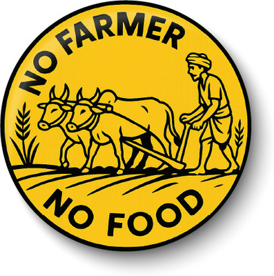 PEACOCKRIDE No Farmer No Food I Save Agriculture I Farmer I Agriculture I Fridge Magnet Pack of 1(Multicolor)