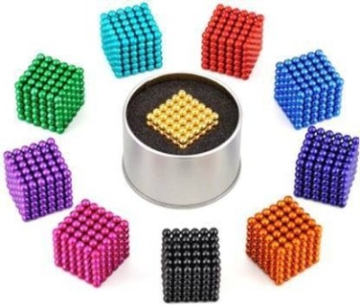 ROSEFAIR 216 pcs Cube of 5mm Balls- Explore The Creative World, Beads Stress Relief Multipurpose Office Magnets Pack of 1(Multicolor)