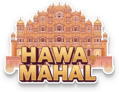 Gifteeng Stylish Souvenir Magnet for Fridge, Wardrobe & Metal Surfaces (Hawa Mahal) Fridge Magnet Pack of 1(Gold)