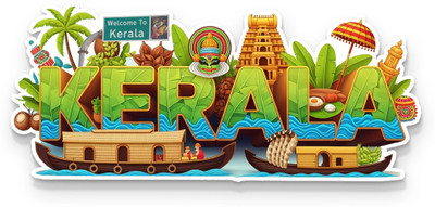 Gifteeng Stylish Souvenir Magnet for Fridge, Wardrobe & Metal Surfaces (Kerala) Fridge Magnet Pack of 1(Multicolor)