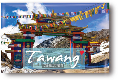 PEACOCKRIDE Love Tawang I Sela Pass I Arunachal Pradesh I Souvenir I Travel Memories I Fridge Magnet Pack of 1