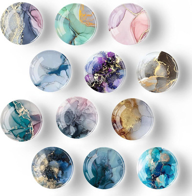 CHEFERYN FRIDGE CRYSTAL MAGNET MARBLE 12PC SET Fridge Magnet Pack of 12(Multicolor)