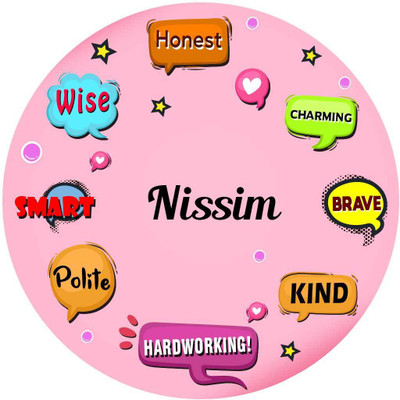 ARTBUG Stylish Fridge Magnet -Gift for Son, Daughter, Kids, Friend, Name -Nissim Fridge Magnet Pack of 1(Pink)