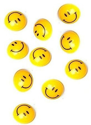 KRAFTMASTERS Magnet Buttons with Smiley Face for Fridge 30mm - Set of 10.Yellow Colour Fridge Magnet Pack of 1(Yellow)
