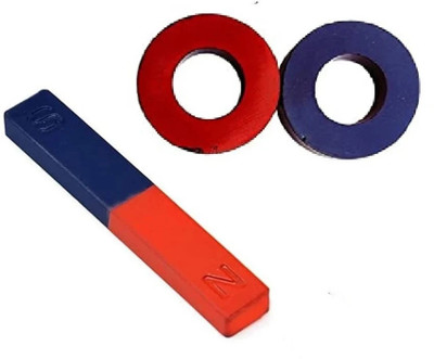 KRAFTMASTERS Magnet Kit for Projects(2 Round ,1 Bar Magnet) Multipurpose Office Magnets Multipurpose Office Magnets Pack of 1(Blue, Red)