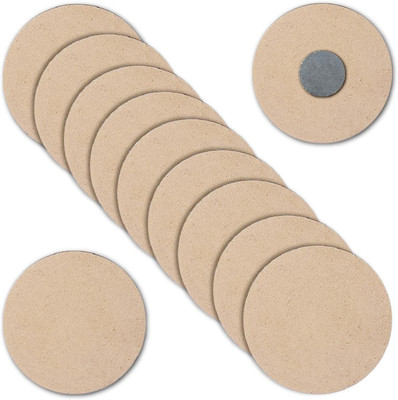 Maitri Set of 20 (2.5 Inch) Round Shape Plain MDF Shaped Magnets with Magnets Door Magnet, Fridge Magnet, Multipurpose Office Magnets Pack of 20(Brown)