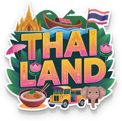 Gifteeng Stylish Souvenir Magnet for Fridge, Wardrobe & Metal Surfaces (Thailand 02) Fridge Magnet Pack of 1(Multicolor)