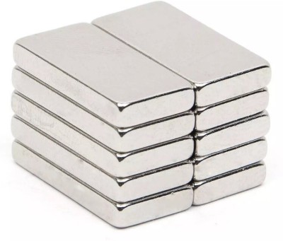 ART IFACT 10 Pieces of 40mm x 20mm x 4mm Neodymium Magnets - N52 Rectangular Magnets Fridge Magnet, Multipurpose Office Magnets, Magnetic Paper Holder Pack of 10(Silver)