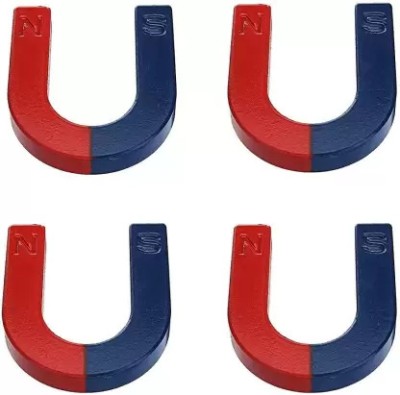 LabHouse U Shape Horseshoe Magnet, Red And Blue Painted Experiment Multipurpose Office Magnets Pack of 4
