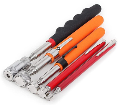 uptodatetools 5Pcs Magnetic Pickup Tool Strong Magnet Pick Up Pen, Tool Kit Magnetic Pickup Tool(Rotatable Joint, LED Light Included)