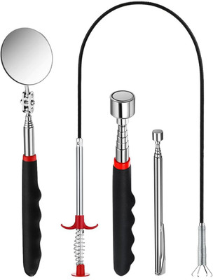 Verilux Telescoping Magnet Tool Set Claw Grabber Spring Mirror Stick Magnetic Pickup Tool(Flexible)