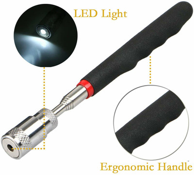Taxila Magnetic Telescopic Pick-Up Tool With LED Light Magnetic Pickup Tool Magnetic Pickup Tool(Telescopic, LED Light Included)