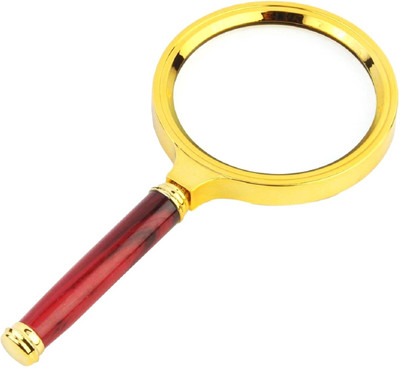 Savy 3.3 Inch Golden Metallic Magnifying Glass for Kids Students Artists Power X4 4X Hand-held Magnifying High Power(Golden-2)