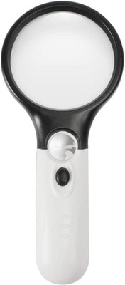 TNEMEC Handheld Magnifying Glass with 3 LED Lights for Reading Lens 3X45X 3 LED Lights for Reading Lens(Multicolor)