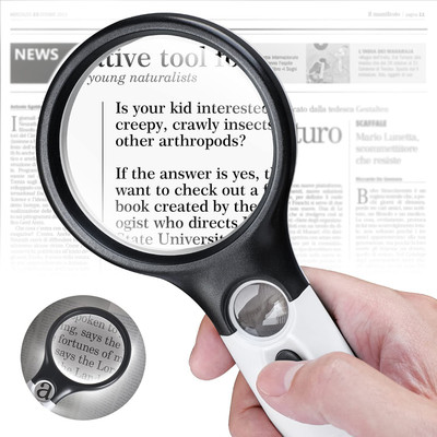 uptodatetools Handheld Magnifier 45X Handheld Magnifier(White)