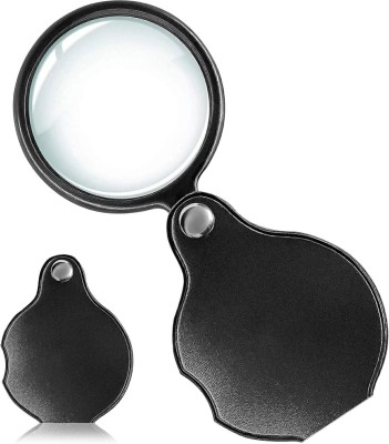 Justakeit Small Magnifying Glass for Kids Senior Pocket Magnifier Reading Close Work 10mm Pocket Magnifier Glass(Black)